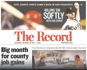 Stockton record newspaper - High school sports coverage for Stockton, CA from Stockton Record. News Sports Entertainment Lifestyle Opinion Advertise Obituaries eNewspaper Legals Vote: RecordNet Fan's Choice Baseball and ... 